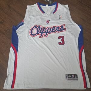 Adidas Clippers White and Red Basketball JerseyChris Paul Los Angeles Clippers